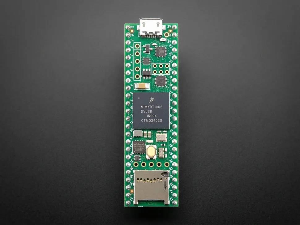 Top View for Teensy 4.1 Development Board with Ethernet and Header 