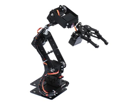 6 DOF Metal Robotic Arm Kit with Servo Motors & Gripper – Arduino & Raspberry Pi Compatible