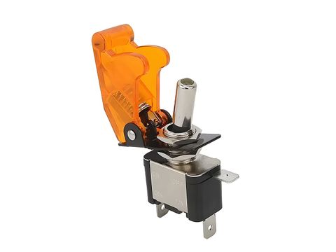 ASW-07D SPST Toggle Switch with LED Light and Flip Cover 