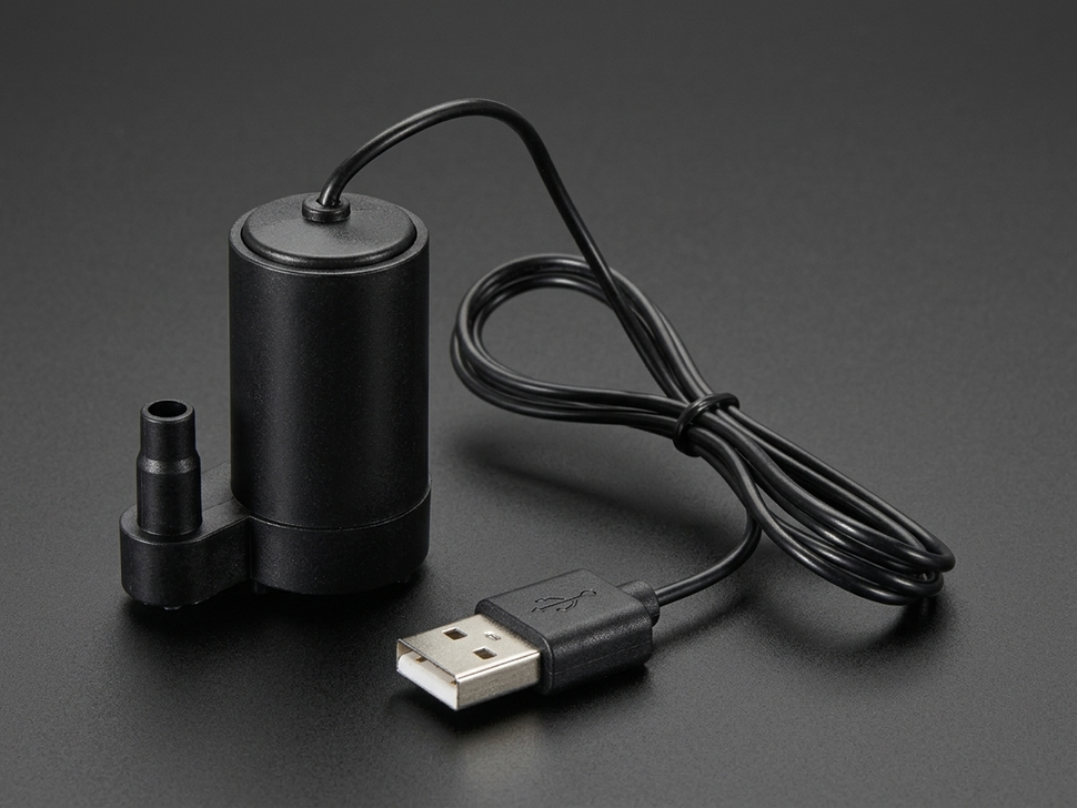 Black Mini Vertical Submersible Pump - 3V to 5V DC -USB
