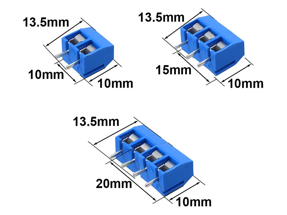 5.08mm PCB Screw Terminal Block Sizes