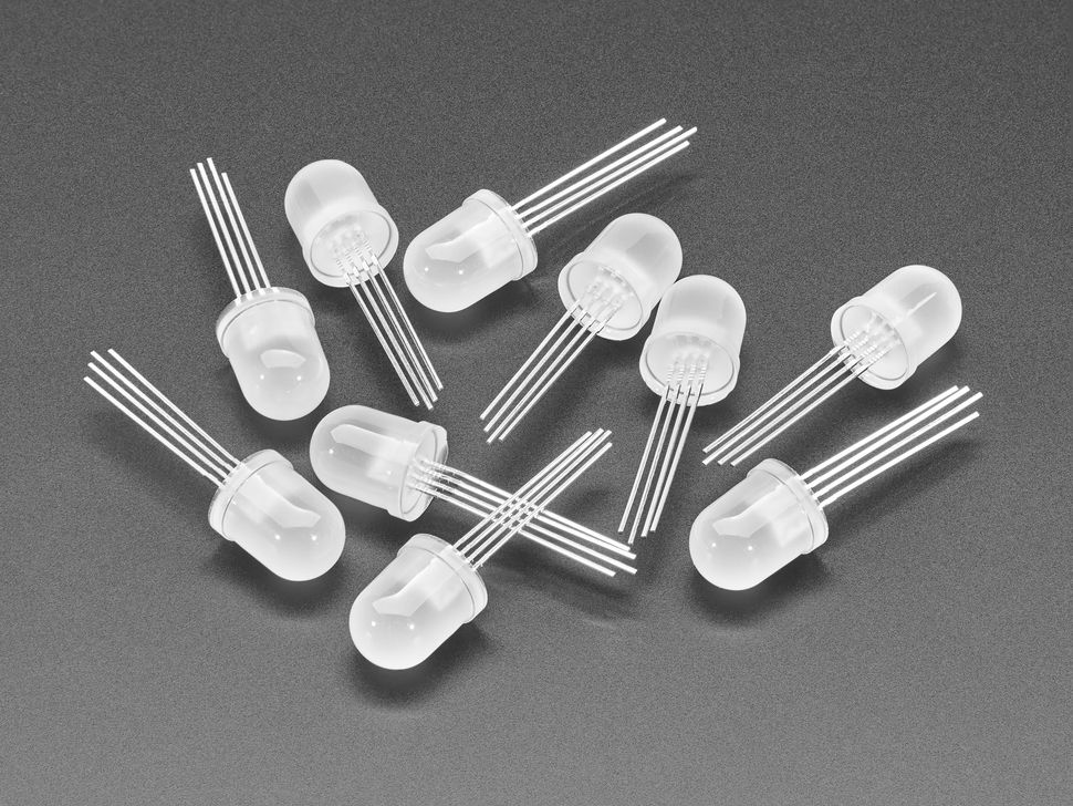 Diffused 10mm RGB LED with Common Anode - Pack of 10