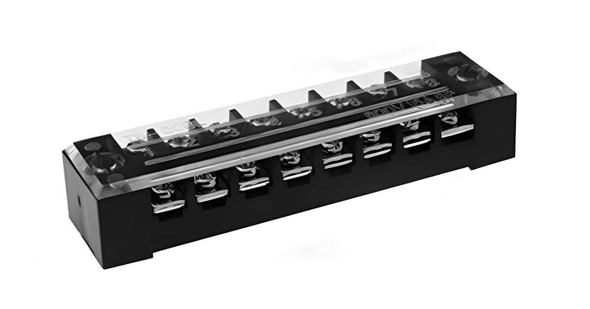 600V Barrier Screw Terminal Block Strip with Lid | Thingbits Electronics