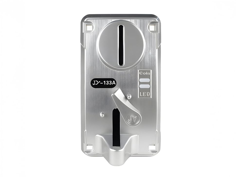 JY133A Multi Currency Coin Acceptor Front View - Silver