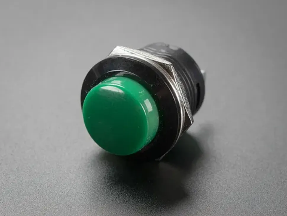 6mm Panel Mount Momentary Push Button - Green