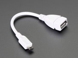 USB OTG Host Cable - MicroB OTG male to A female
