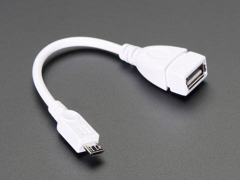 USB OTG Host Cable - MicroB OTG male to A female