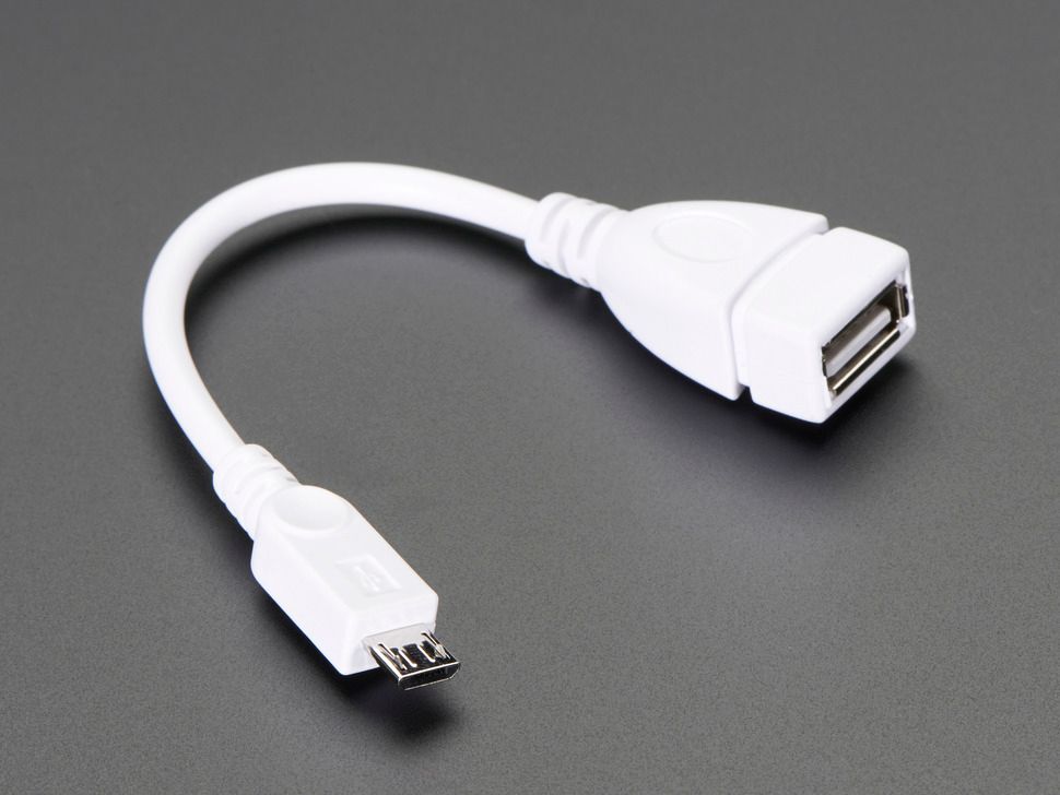 USB OTG Host Cable - MicroB OTG male to A female