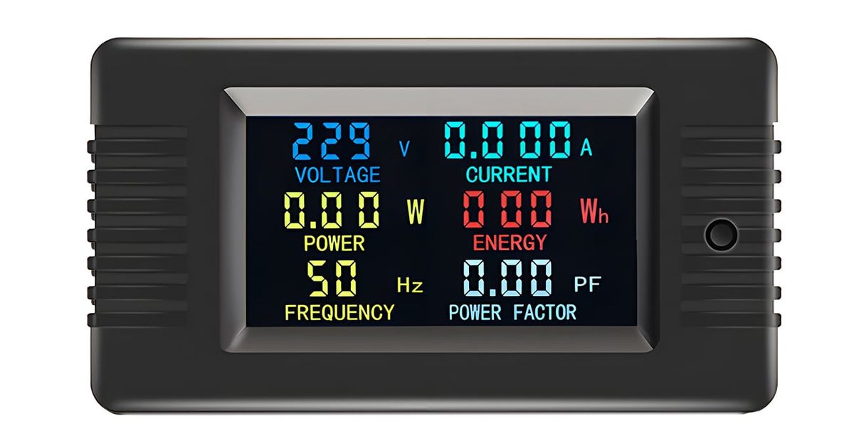 AC Digital Panel Mount Volt, Current and Power Meter with Color Display ...
