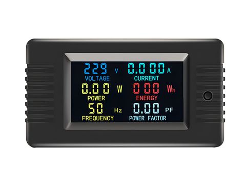 AC Digital Panel Mount Volt, Current and Power Meter with Color Display