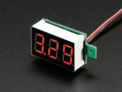 2-wire Voltmeter with 0.28 inch LED Display - 2.5V to 40VDC                Green                Yellow                RedView image 1