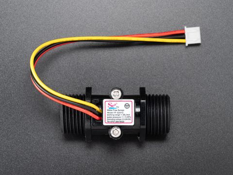 Water Flow Sensor YF-S201C with 1/2 inch threads                Transparent                BlackView image 1