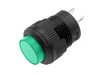 Green 16mm Round Panel Mount Momentary Pushbutton - Front