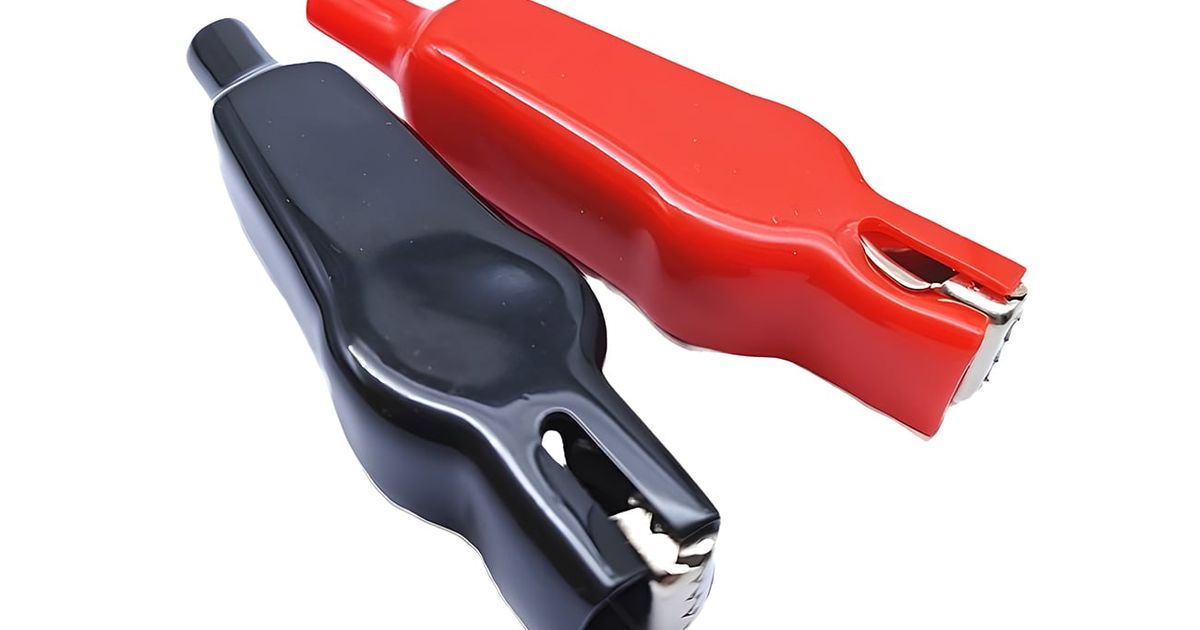 20A Red & Black Crocodile Alligator Clips - Pack of 2 | Thingbits ...