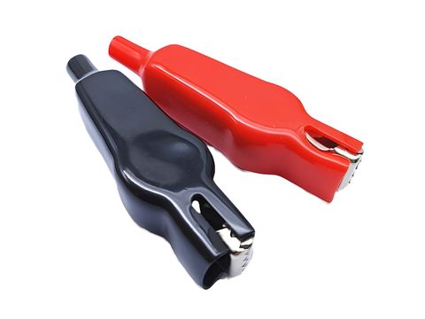 20A Red & Black Crocodile Alligator Clips - Pack of 2
