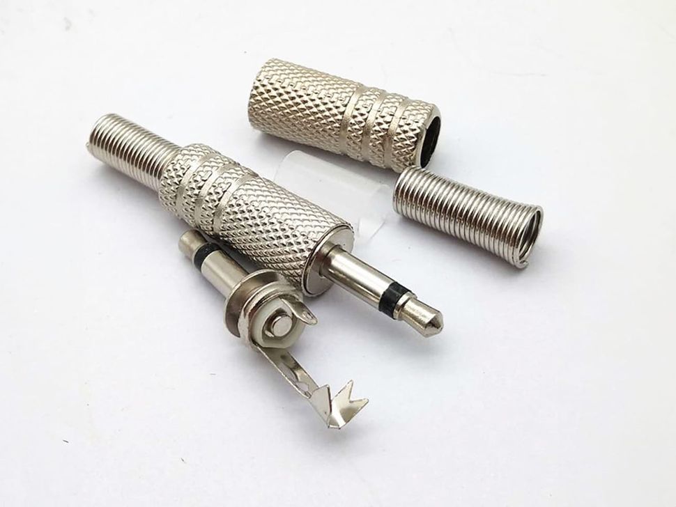 NIckel Plated 3.5mm 2-Pole Mono Audio Plug Open