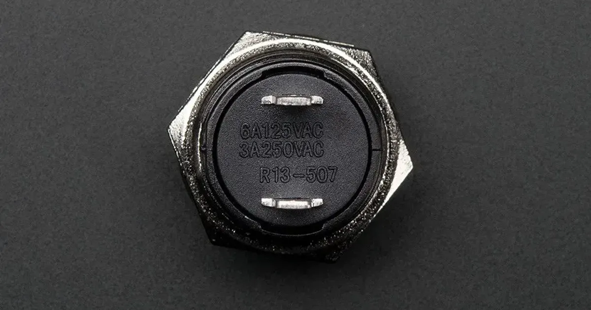 16mm Panel Mount Momentary Push Button - Normally Open | Thingbits ...