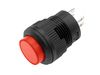 Red 16mm Round Panel Mount Momentary Pushbutton with LED - Front
