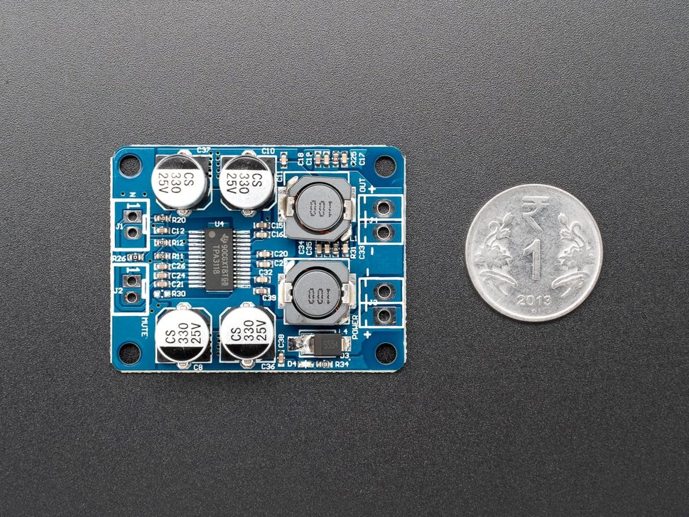 TPA3118 PBTL 60W Mono Digital Audio Amplifier Size Reference