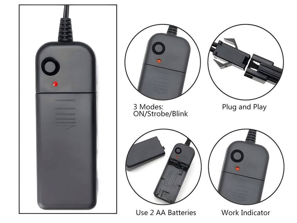 Features of EL Wire / Panel 2xAA Pocket Inverter Box