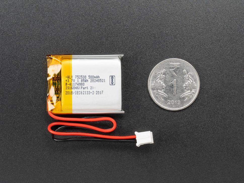 Lithium Ion Polymer Battery 3.7V 500mAh Size
