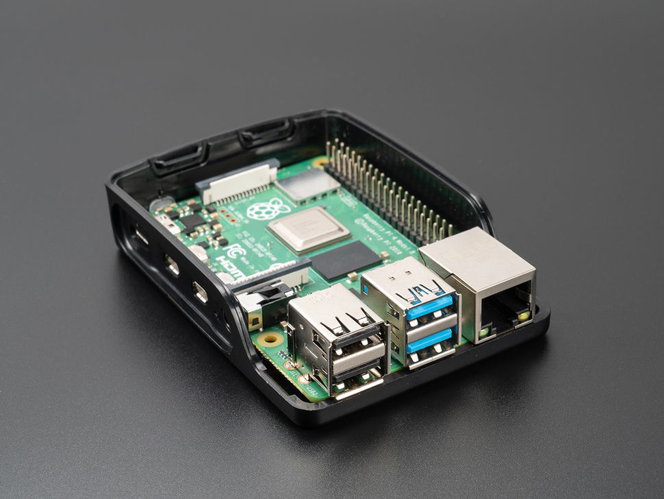 Raspberry PI 4 Official Case Black and Grey Open