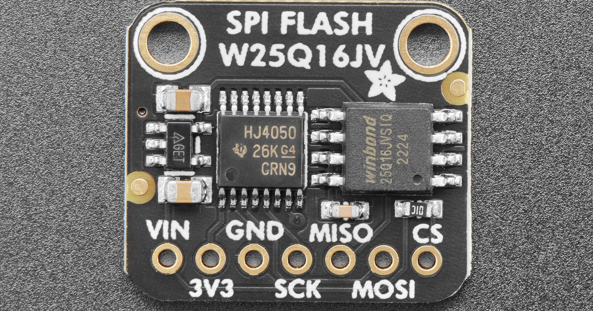 Adafruit W25Q16 SPI Flash Breakout - 16Mbit 2MB | Thingbits Electronics
