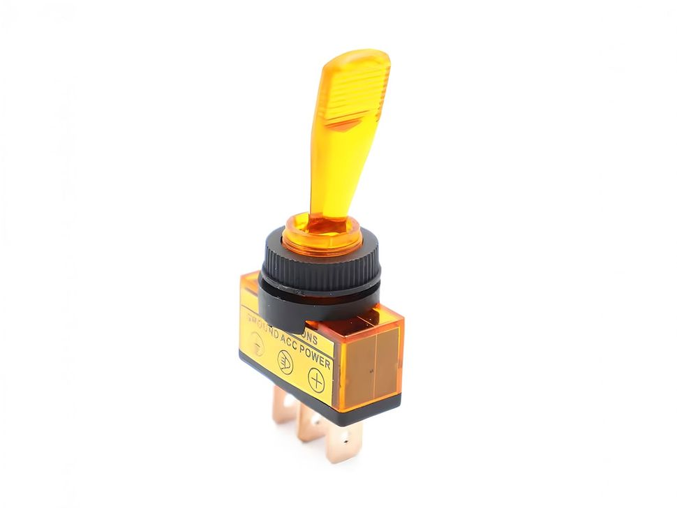12V 20A Yellow Translucent 3P SPST Toggle Switch with Light