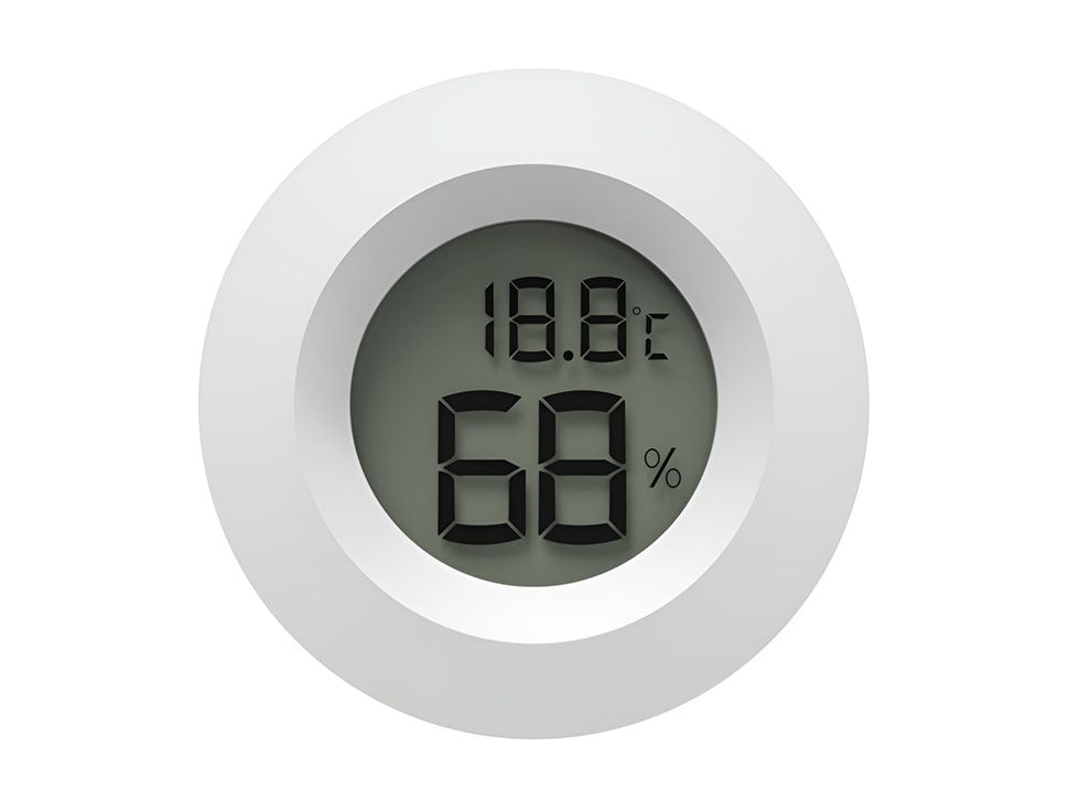 White TPM-40 Temperature and Humidity Meter Round