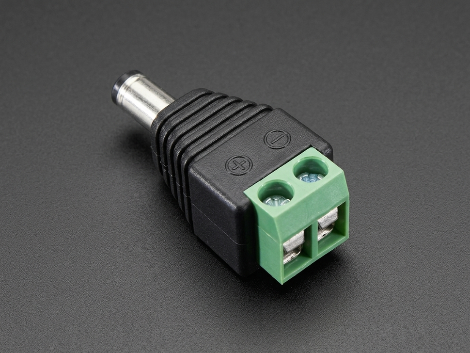 2.5mm DC Power Male Plug Adapter to Terminal Block - Back