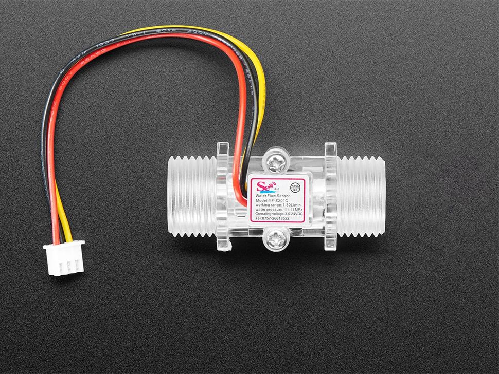 Water Flow Sensor YF-S201C Top Transparent