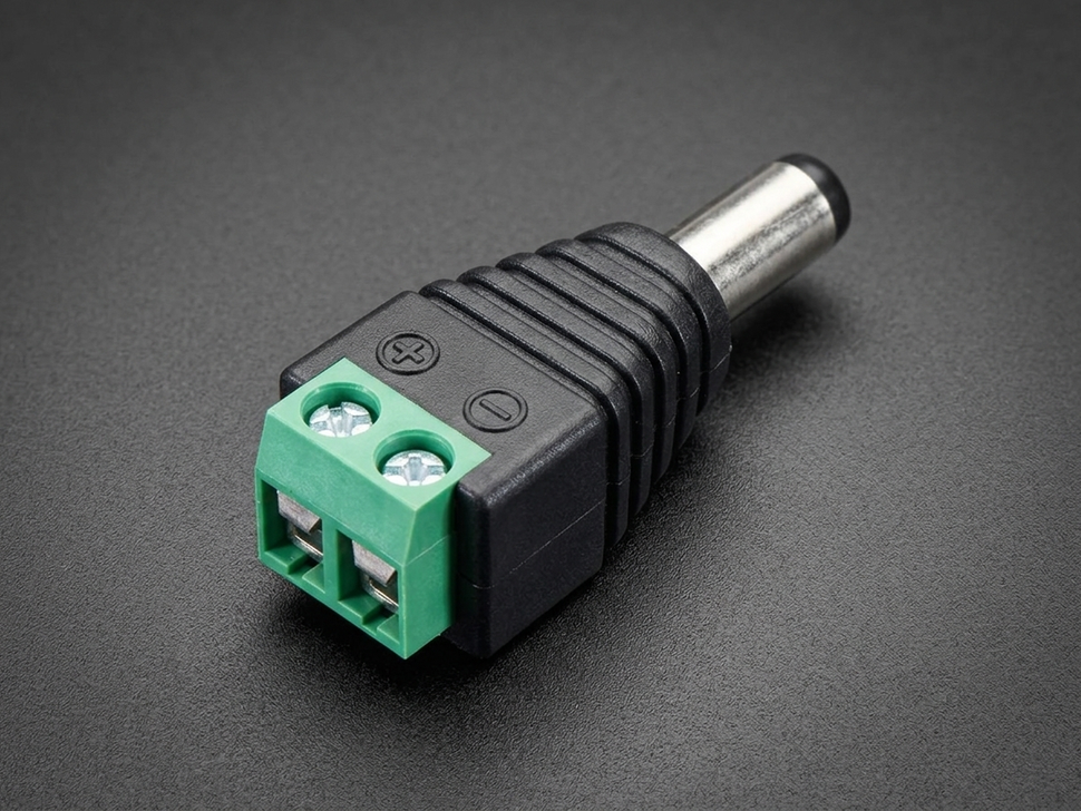 DC Power 2.1mm Male Plug with Terminal Block Side