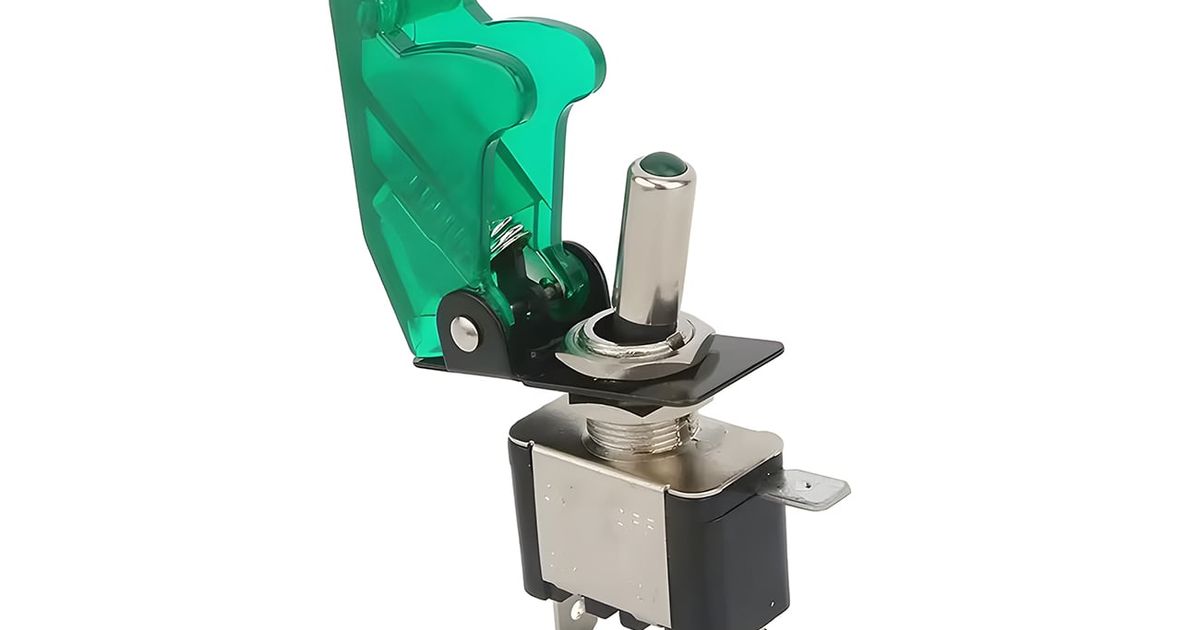 ASW-07D SPST Toggle Switch with LED Light and Flip Cover | Thingbits ...
