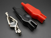20A Red & Black Crocodile Alligator Clips - Pack of 2