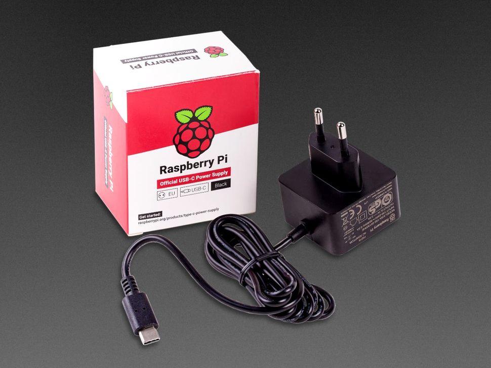 Raspberry Pi 4 Official 15W USB C Black PSU