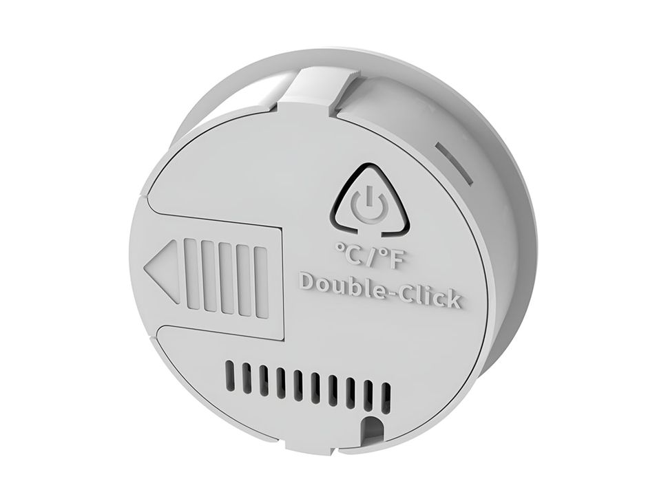 White TPM-40 Temperature and Humidity Meter Round - Back