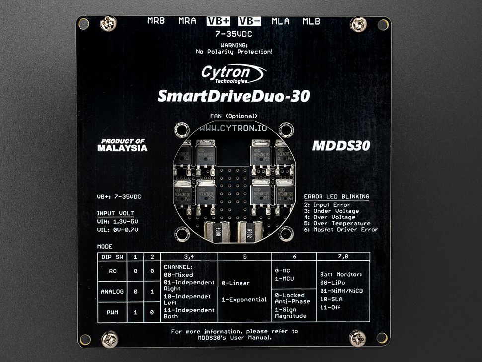 Cytron MDDS30 SmartDrive Motor Driver Back