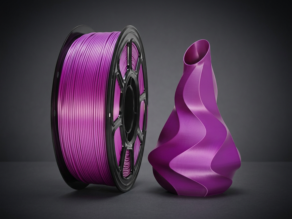 Premium PLA+ Silk Purple Filament for 3D Printers