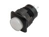 White 16mm Square Panel Mount Latching Pushbutton with LED