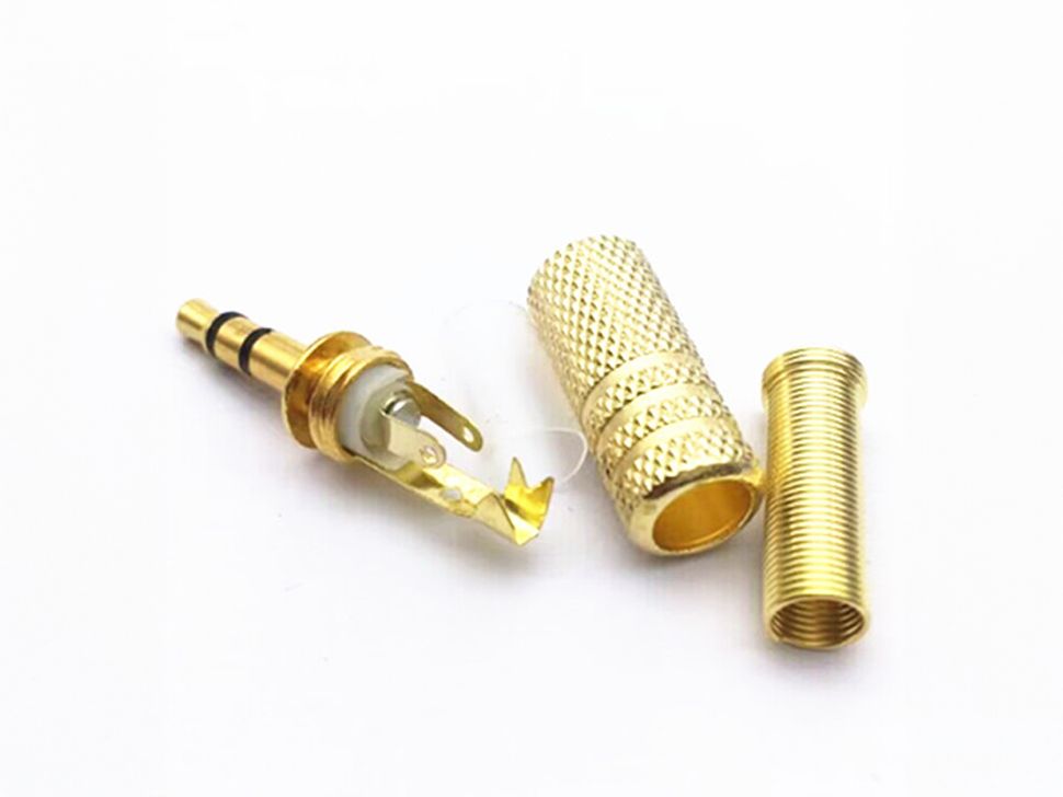 Gold Plated 3.5mm 3-Pole TRS Stereo Audio Plug Open