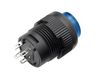 Blue 16mm Round Panel Mount Latching On & Off Pushbutton with LED - Back