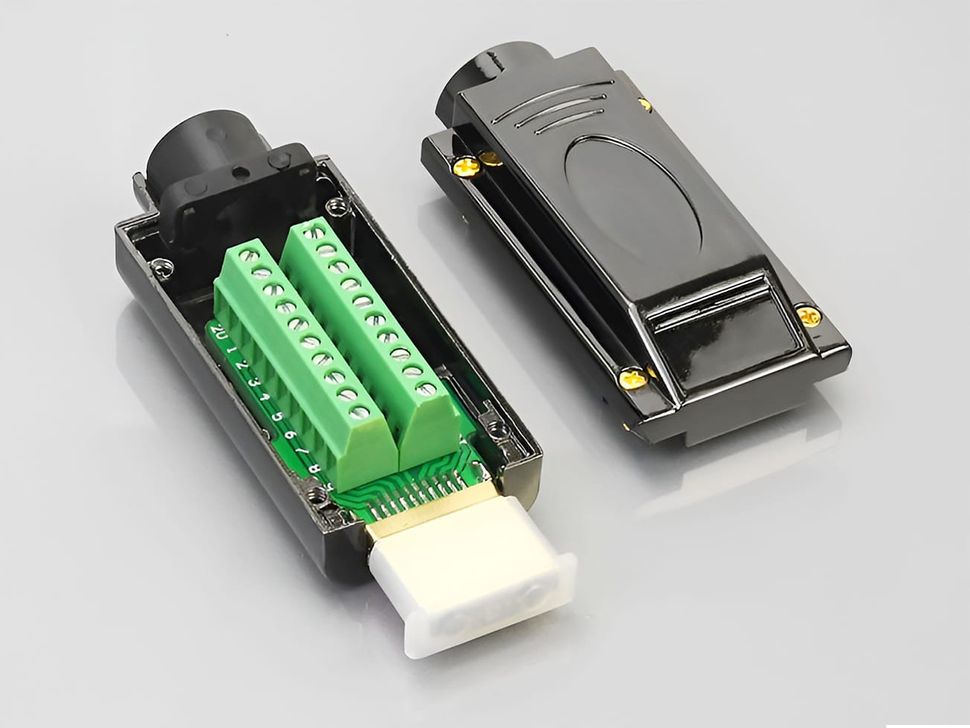 HDMI 2.0 Plug to Terminal Block Metal Body and Silicone Cover