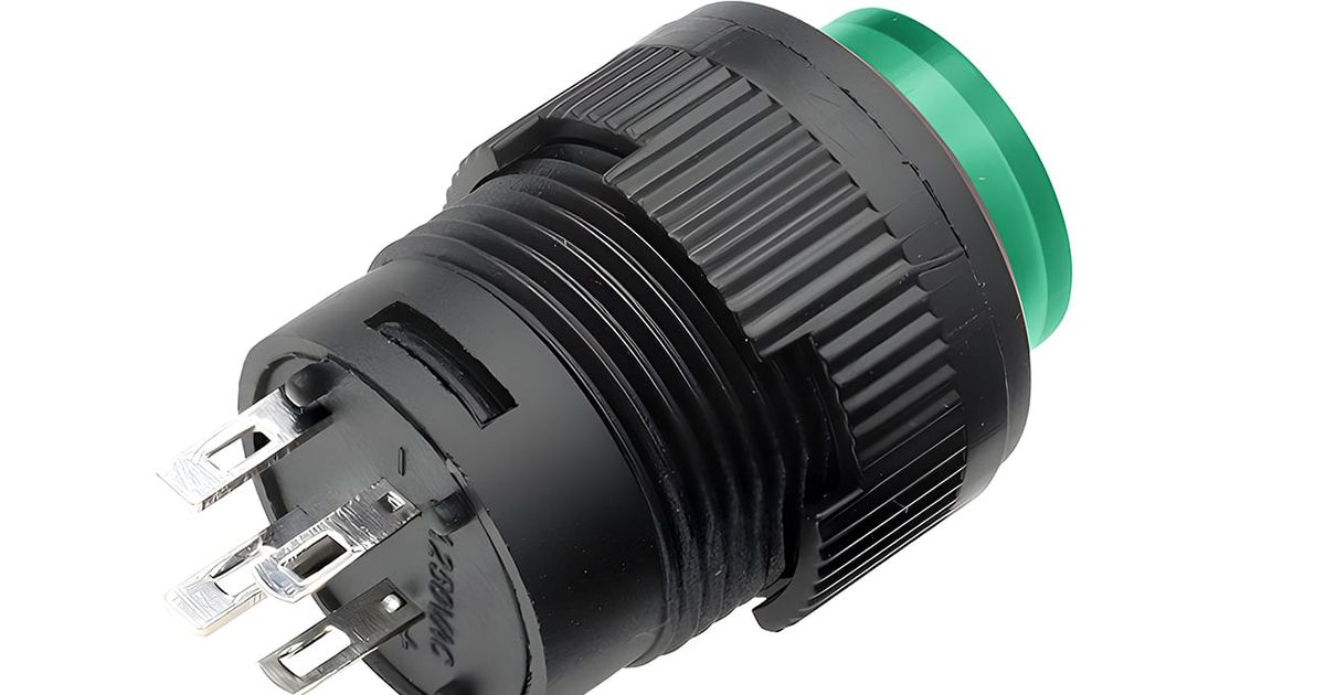 16mm Round Panel Mount Latching On & Off Pushbutton Switch | Thingbits ...