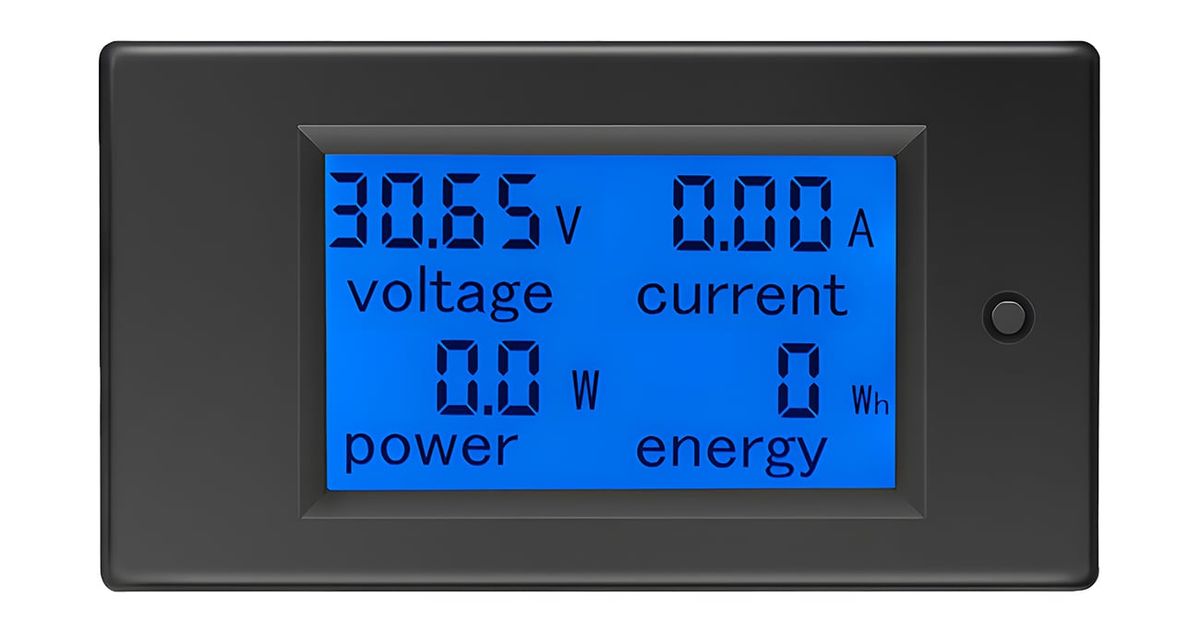 DC Digital Panel Mount Volt, Current and Power Meter Display with ...