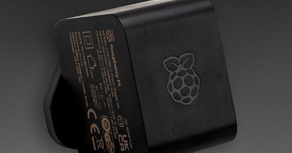 Raspberry Pi 27W USB-C PD Power Supply | Thingbits Electronics