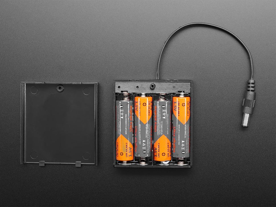 4 x AA Battery Holder Box with Switch - Open