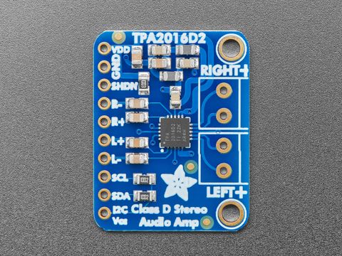 Adafruit TPA2016 Stereo 2.8W Class D Audio Amp with I2C AGC