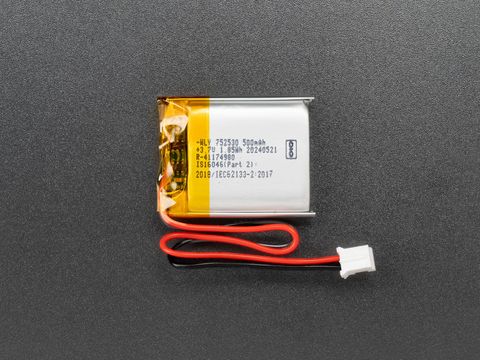 Lithium Ion Polymer Battery - 3.7V 500mAh