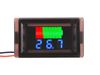 2-wire Battery Waterproof Voltmeter - Blue