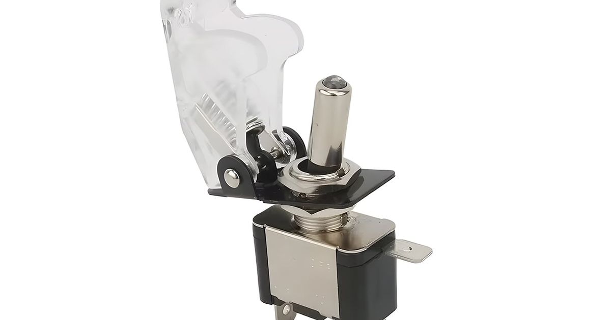 ASW-07D SPST Toggle Switch with LED Light and Flip Cover | Thingbits ...